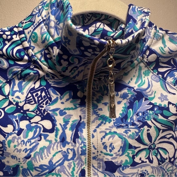 Lilly Pulitzer UPF50+ Skipper popover in Royal Purple 60 Animals Blue XXS NWOT - Picture 6 of 14